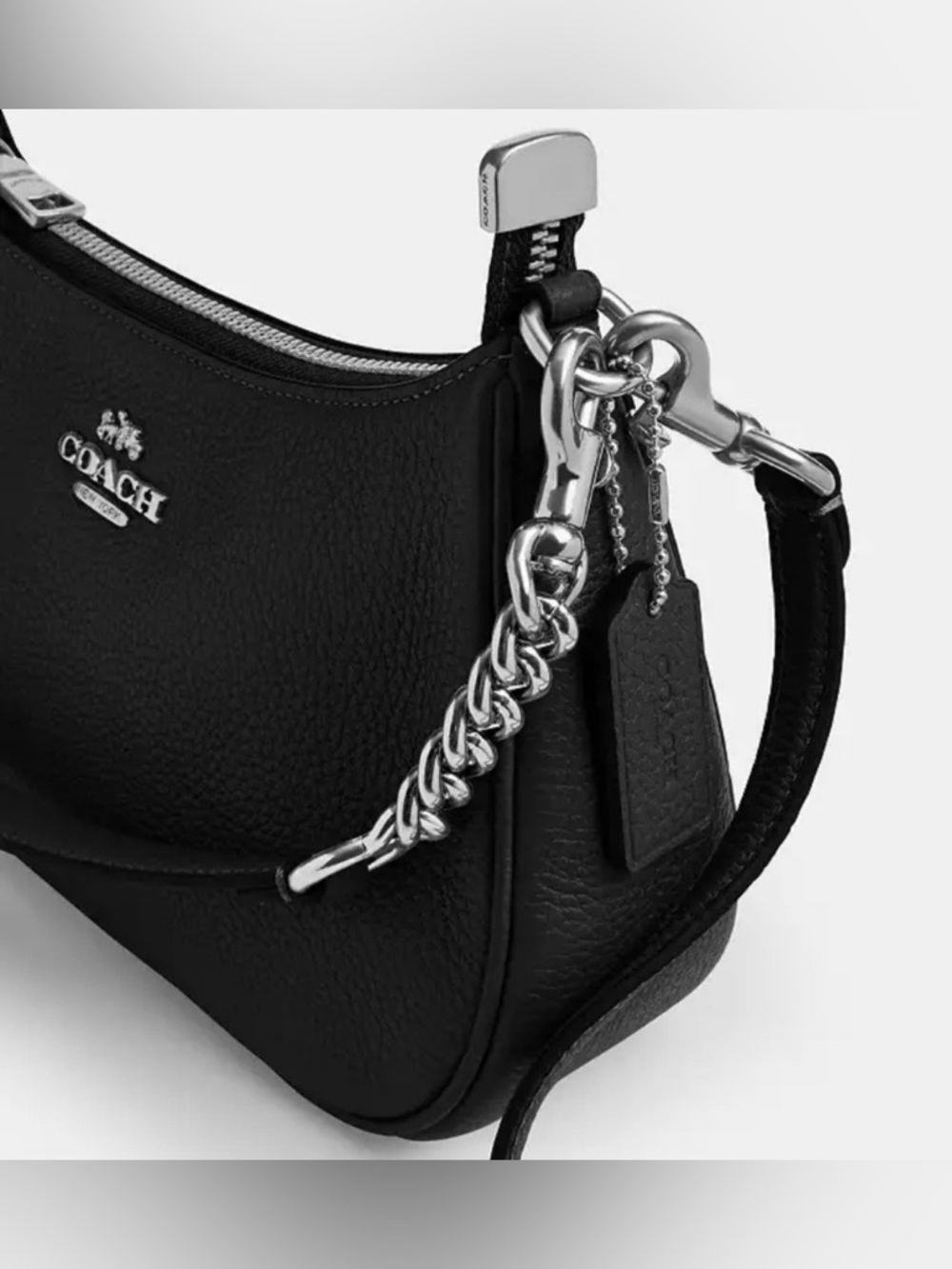 Coach Teri Shoulder Bag Black with Silver Hardware CV934 - Picture 5 of 12
